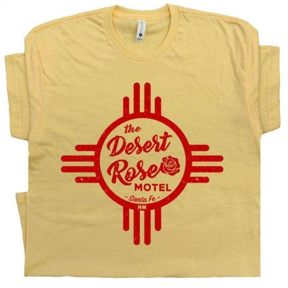 Santa Fe Desert Rose Motel Southwest Travel Style T-Shirt - Picture 1 of 4
